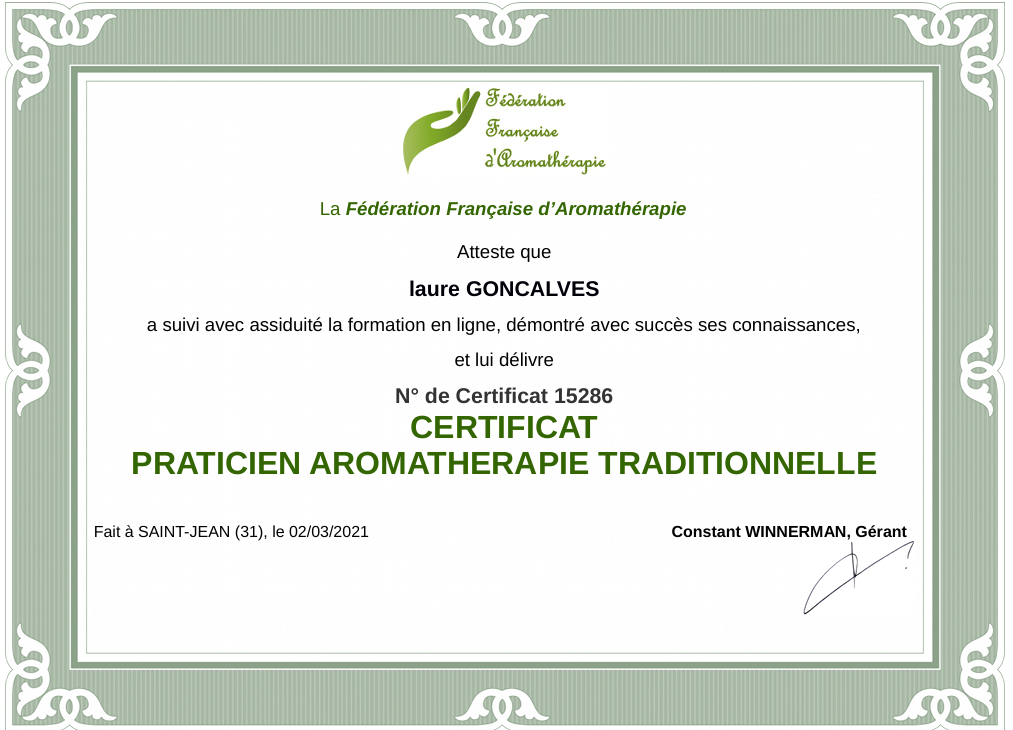 Praticien en Aromathérapie Traditionnelle — Fédération Française d'Aromathérapie